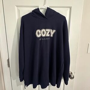 Lane Bryant Cozy Season Hoodie Womens‎ Plus Size 18/20 Navy Blue Pullover